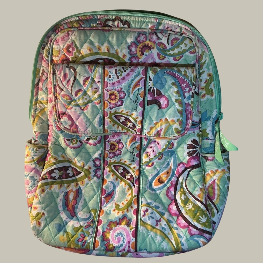Vera Bradley Tutti Frutti Paisley Quilted Cotton Backpack 14x11 Retired Pattern